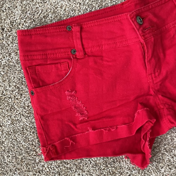 Blue Asphalt Distressed Denim Cuff Shorts - Picture 3 of 13